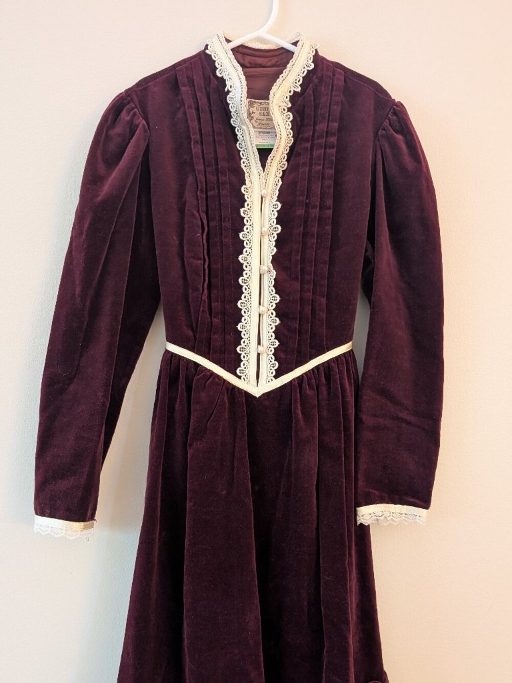 Gunne Sax Jeunes Filles Vintage Burgundy dress - Picture 3 of 3